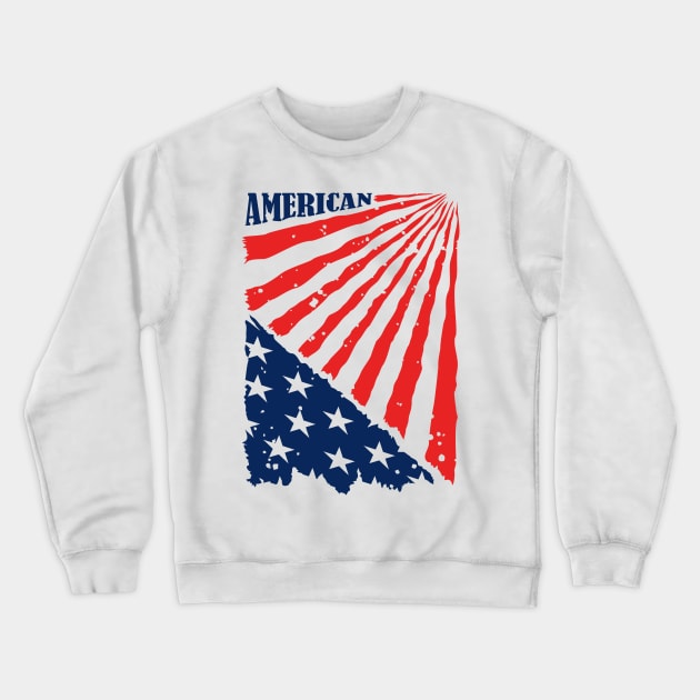 American USA Flag Patriotic Nation Crewneck Sweatshirt by Jerry After Young